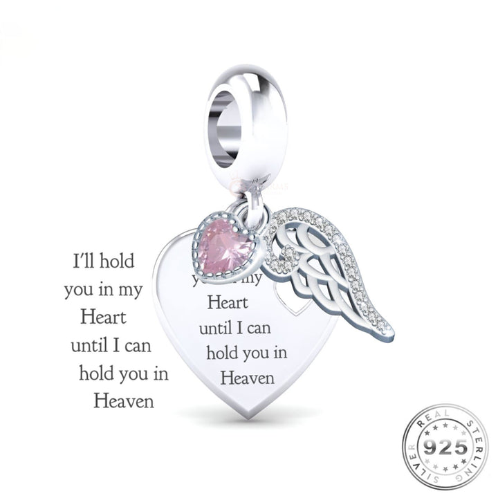 Mum Angel Wings Charm | Silver Fits Pandora | Charms Kingdom