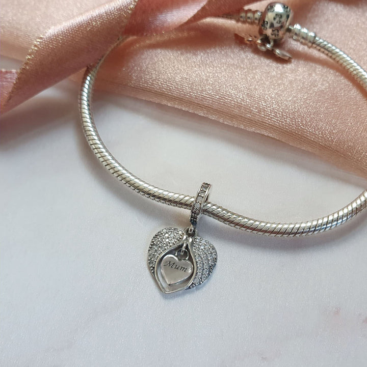 Mum Angel Wings Charm | Mum Angel Wings Pandora | Charms Kingdom