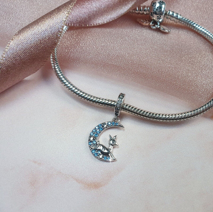 Bambi Deer in Moon Charm | Bambi Deer in Moon Pandora | Charms Kingdom