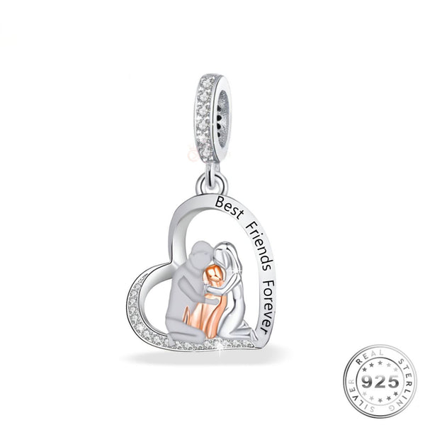 Family & Dog Charm | Heart Shaped Dog Charm | Charms Kingdom