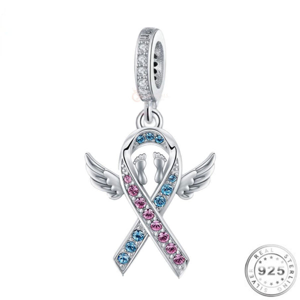 Angel Wings Charm | Ribbon Angel Wings Charm | Charms Kingdom