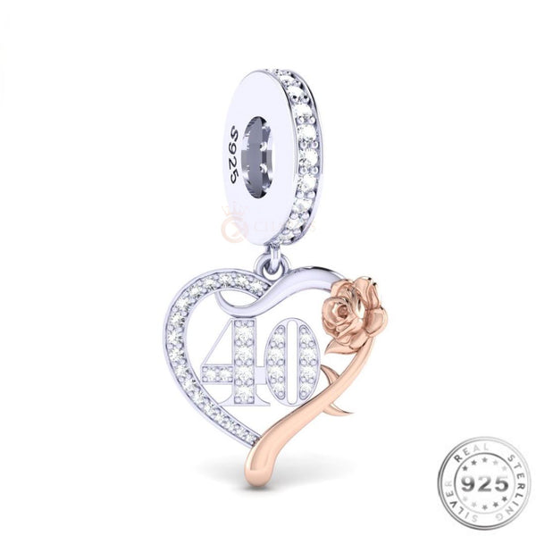 40th Birthday Gift Charm | 40th Birthday Gold Charm | Charms Kingdom