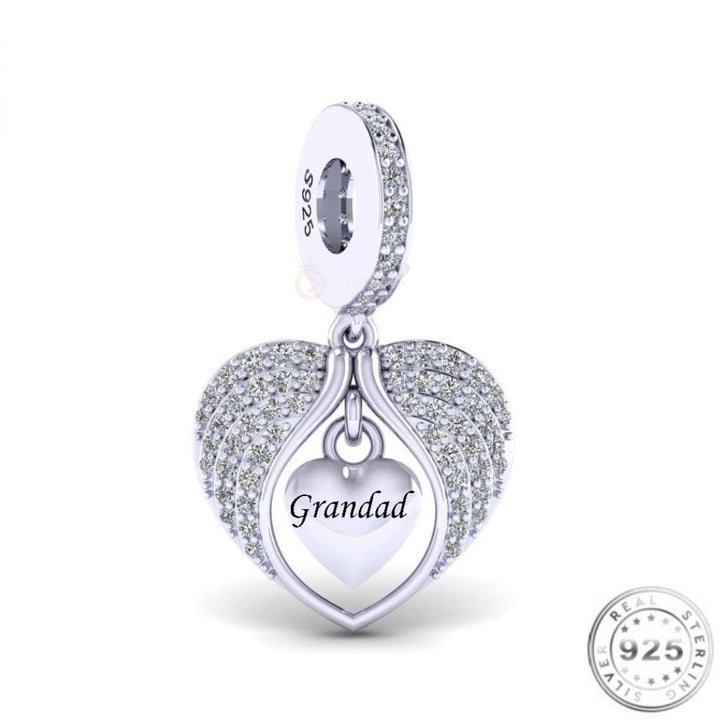 Grandad Angel Wings Charm | Angel Wings Pandora | Charms Kingdom