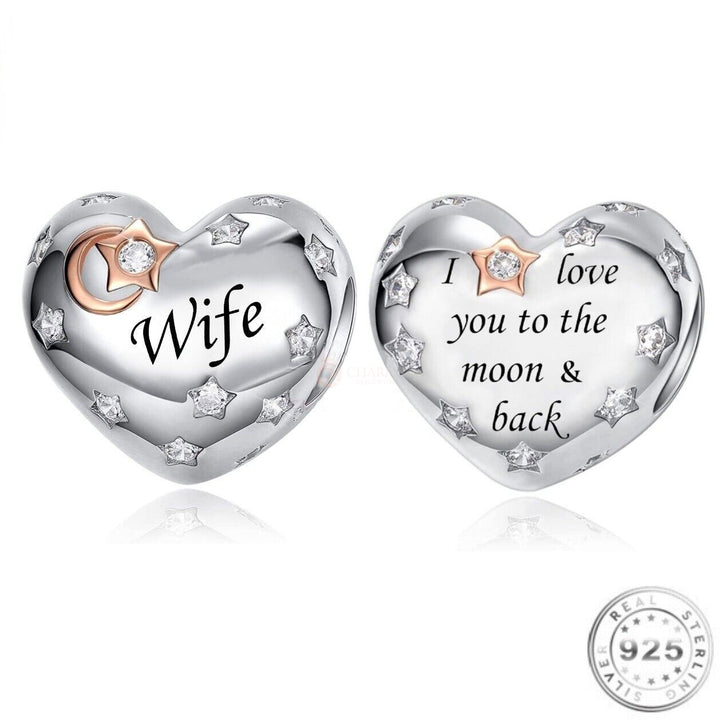 Zirconia Wife Heart Charm | Zirconia Wife Pandora | Charms Kingdom