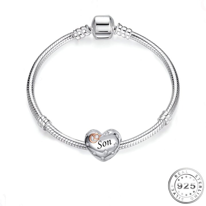 Son Heart Charm | Son Heart Pandora | Charms Kingdom