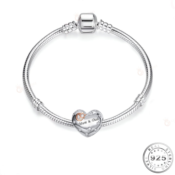 Mum & Dad Heart Charm | Mum & Dad Heart Pandora | Charms Kingdom