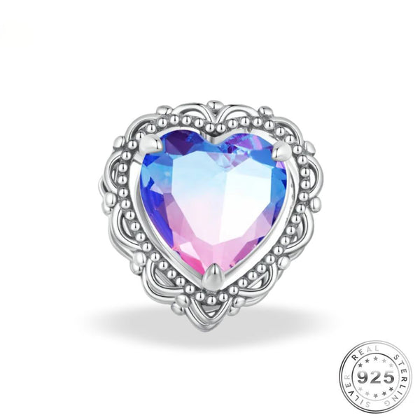 Zirconia Heart Charms | Zirconia Heart Pandora | Charms Kingdom