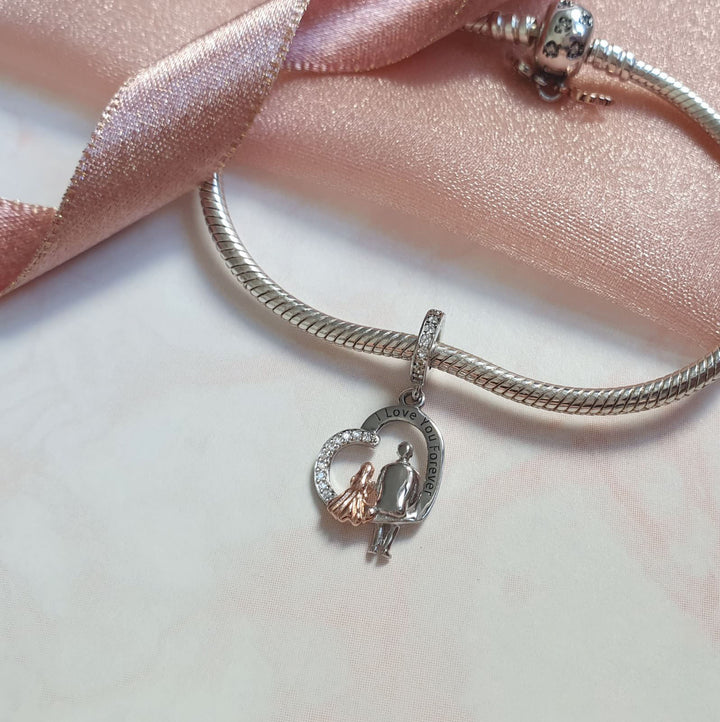 Grandad & Daughter Charm | Silver Daughter Pandora | Charms Kingdom