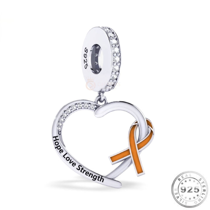 Orange Ribbon Charm | Crystals Orange Ribbon | Charms Kingdom