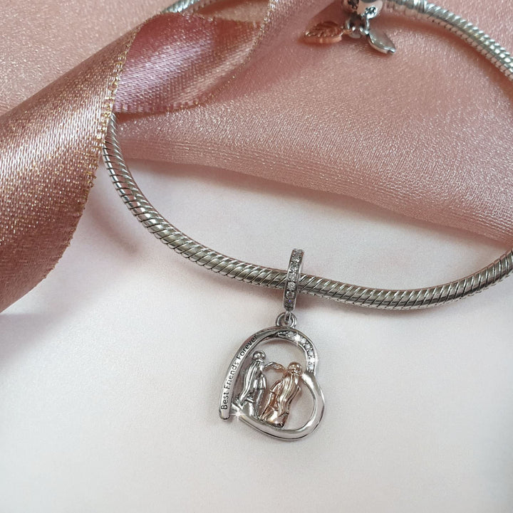 Best Friends Heart Charm | Friends Heart Pandora | Charms Kingdom