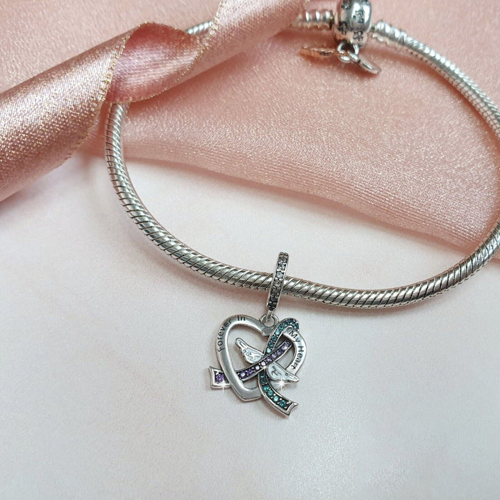 Forever Wings Charm | Heart Angel Wings Charm | Charms Kingdom