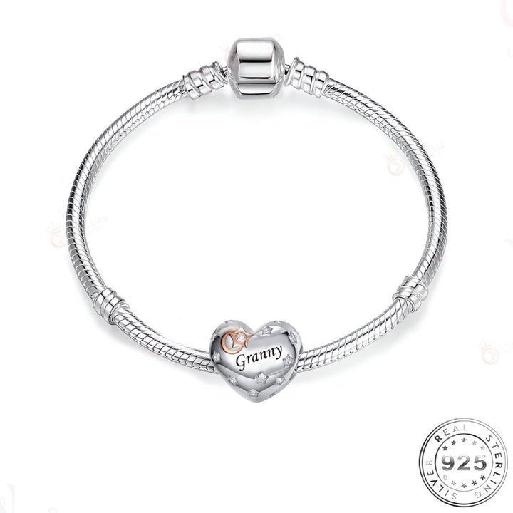 Granny Heart Charm | Granny Sterling Silver | Charms Kingdom