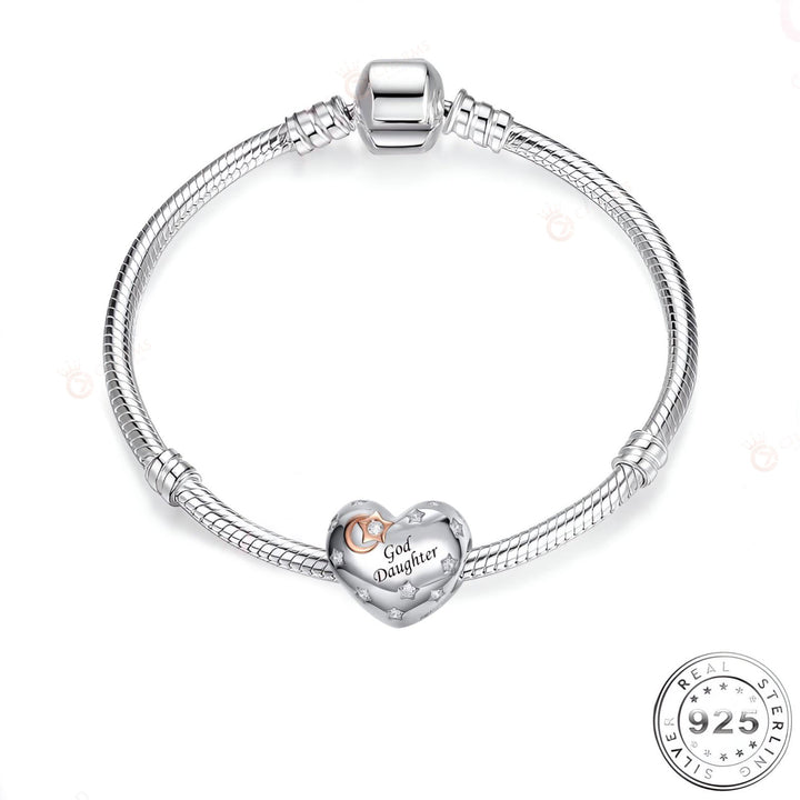 God Daughter Heart Charm | Custom  Heart Charm | Charms Kingdom