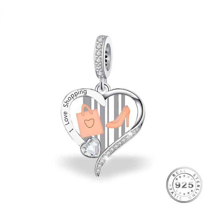 Love Shopping Charm 925 Sterling Silver  fits pandora