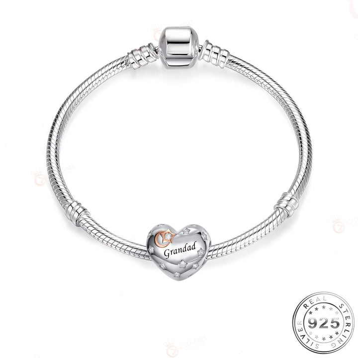 Grandad Heart Charm | Grandad Fits Pandora | Charms Kingdom