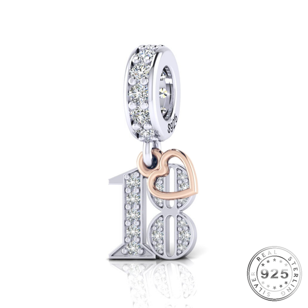 18th Birthday Charm Pandora | 18th Birthday Charm | Charms Kingdom