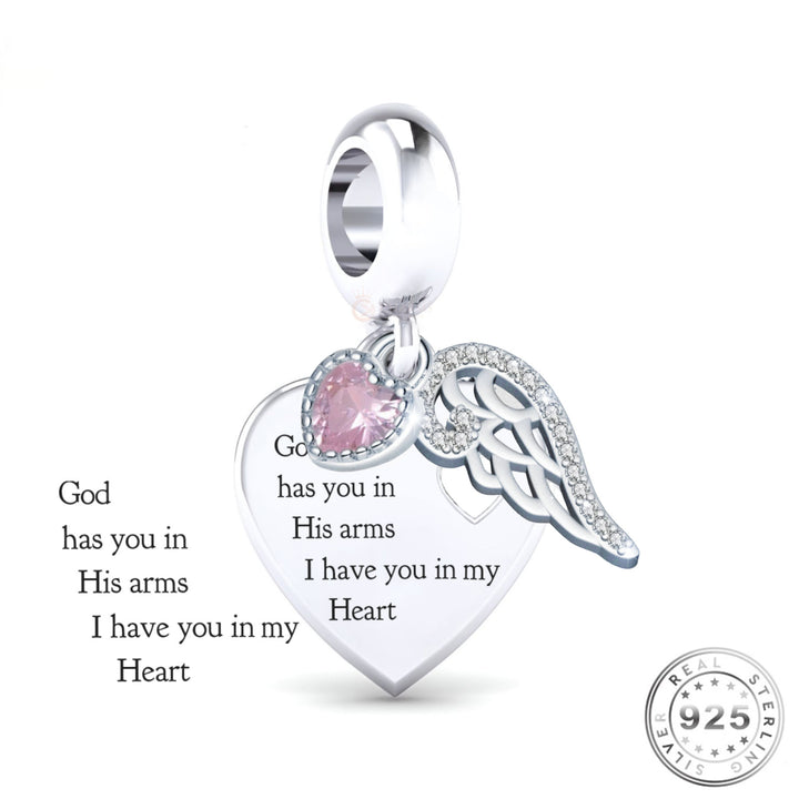  Angel Wings Memorial Charm | Angel Wings Charm | Charms Kingdom