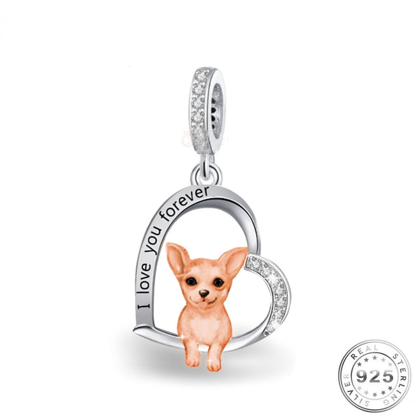 Chihuahua Dog Charm fits pandora 925 Sterling Silver