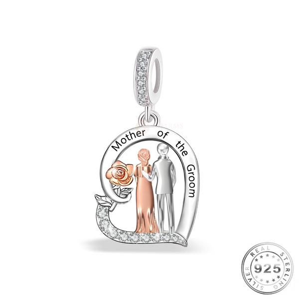 Mother of Groom Wedding Charm 925 sterling silver | fits Pandora 