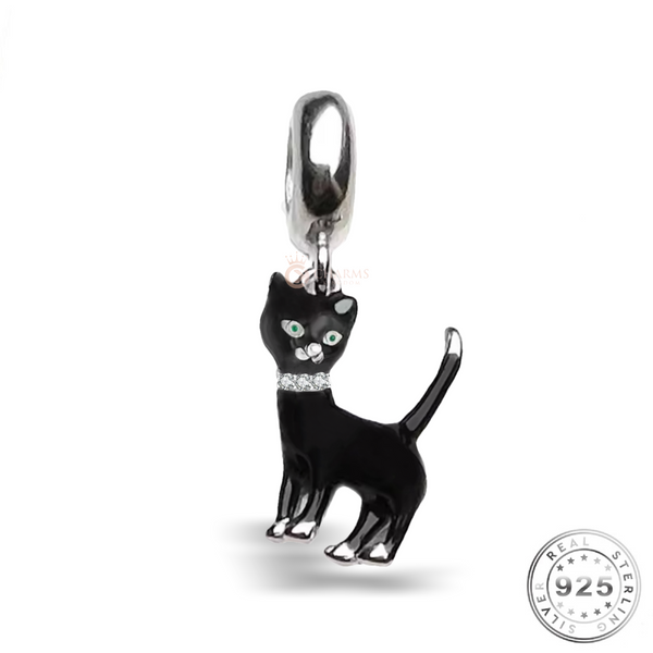 Black Cat Charm 925 Sterling Silver fits Pandora