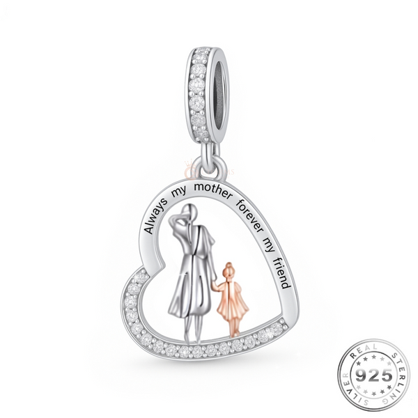 Mother & Daughter Charm 925 Sterling Silver - My Mother My Friend Fits Pandora