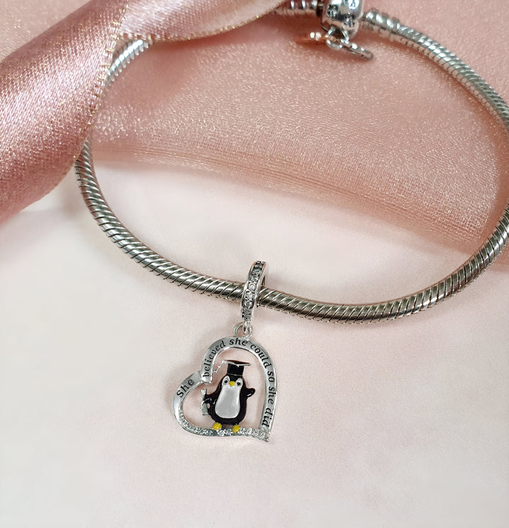 Penguin Graduation Charm | Penguin Graduation Pandora | Charms Kingdom