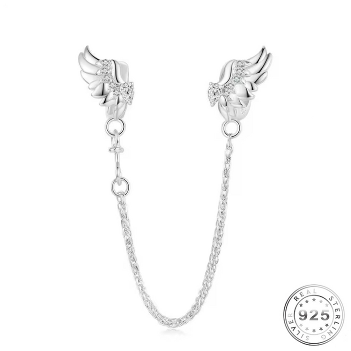 Angel Wings Safety Chain 925 Sterling Silver (fits pandora )