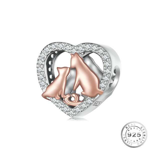 Cat Rose Gold Charm | Cat Rose Gold Charm Pandora | Charms Kingdom