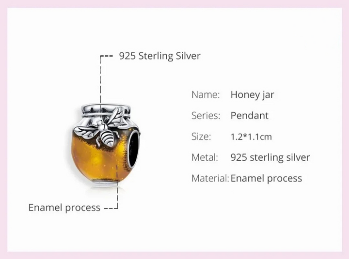 Honey Jar Charm | Honey Pot Bee Charm | Charms Kingdom