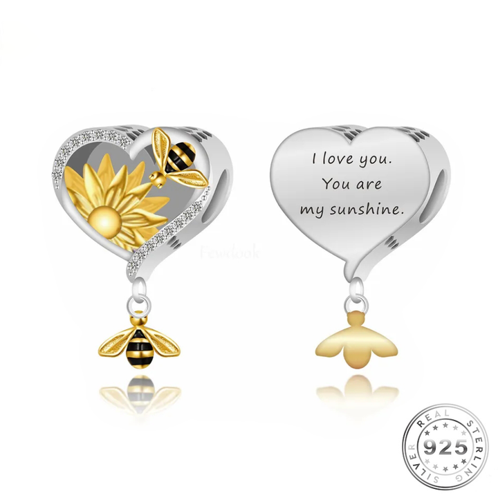 Sunflower Bee Charm | Pandora Sunflower Charm | Charms Kingdom