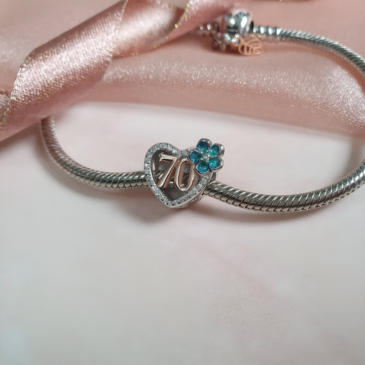 70th Birthday Charm | 70th Birthday Pandora | Charms Kingdom