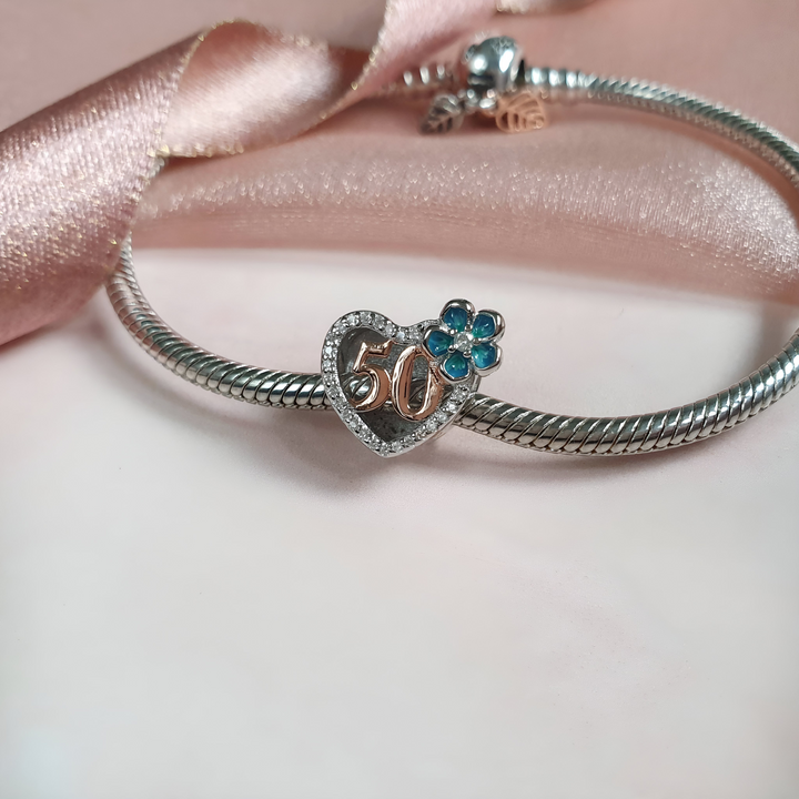 50th Birthday Charm | 50th Birthday Pandora | Charms Kingdom