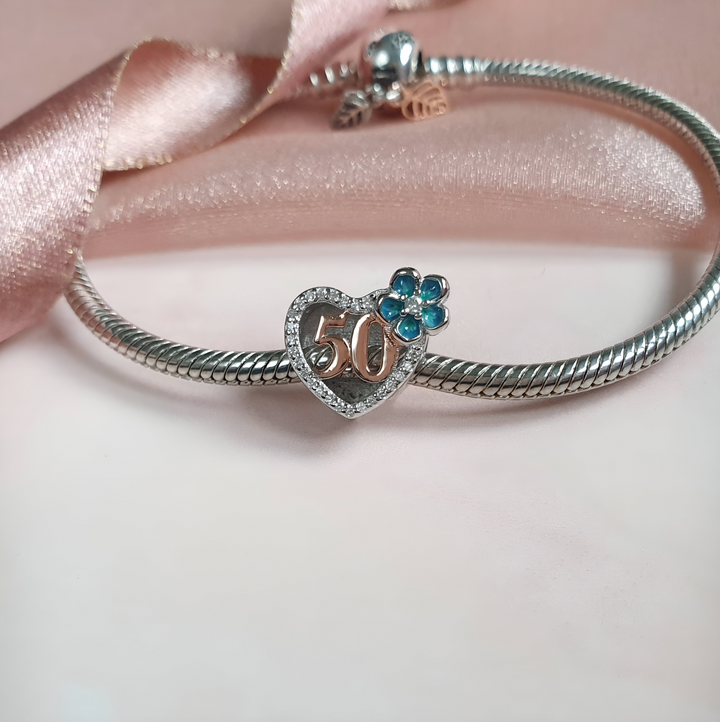 50th Birthday Charm | 50th Birthday Pandora | Charms Kingdom